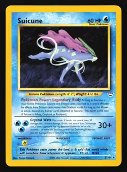 Suicune 27/64 Neo Revelation Rare Pokemon Card - Image 1