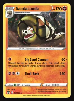 Pokemon Sandaconda 082/163 Battle Styles Cosmos Holo Rare Promo LP - Image 1