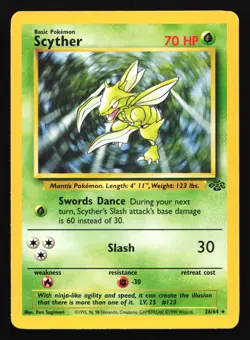 Scyther 26/64 Jungle Rare Pokemon Card - Image 1
