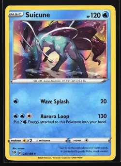 Suicune 037/189 SWSH03: Darkness Ablaze Holo Rare Pokemon Card - Image 1