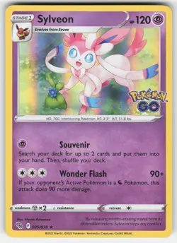 Sylveon 035/078 Holo Rare Pokemon GO Pokemon NM - Image 1