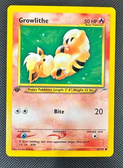 Pokemon 2002 Neo DESTINY 1st Edition GROWLITHE 68/105 NM - never played - Image 1
