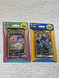 Pokemon Sun & Moon Cosmic Eclipse Lot Of 2 Hanger Packs 2021 (2 mini packs per) - Image 1