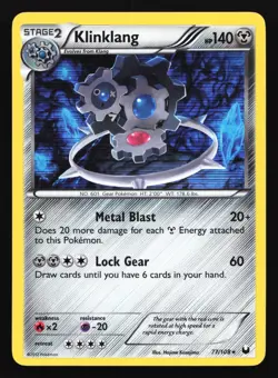 Pokemon Klinklang 77/108 Dark Explorers Holo Rare LP - Image 1
