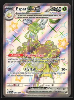 Pokemon Espathra ex 214/091 Paldean Fates Shiny Ultra Rare Full Art Holo NM - Image 1