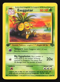 Pokemon Exeggutor 35/102 WotC Jungle 1st Edition Uncommon LP - Image 1