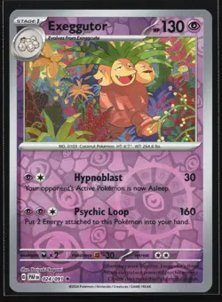 Pokemon Exeggutor 024/091 Paldean Fates Reverse Holo Rare NM - Image 1