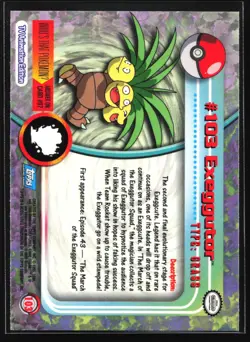 Pokemon Exeggutor #103 Topps TV Animation Series 2 Blue Logo - Image 2