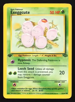 Pokemon Exeggcute 52/64 WotC Jungle 1st Edition Common LP - Image 1