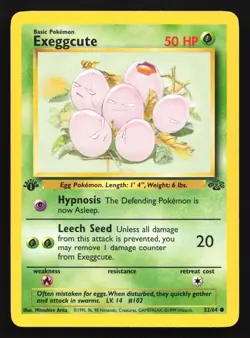 Pokemon Exeggcute 52/64 WotC Jungle 1st Edition Common LP - Image 1