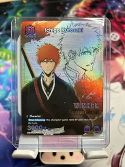 Union ARENA Bleach ICHIGO Kurosaki WINNER Stamped Release Event. Sealed. English - Image 1
