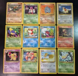 Lot of 12 Vintage WOTC English Pokemon TCG Cards - C/UC MP/HP/DMG - Image 1