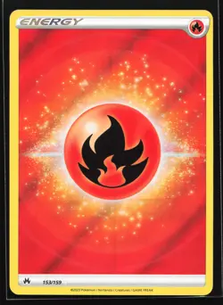 Fire Energy (Texture Full Art) 153/159 Crown Zenith Ultra Rare Pokemon Card - Image 1