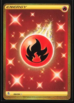 Fire Energy 284/264 SWSH08: Fusion Strike Gold Secret Rare Pokemon Card - Image 1