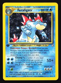 Feraligatr 4/111 Neo Genesis 1st Edition Holo Rare Pokemon Card - Image 1
