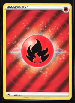Fire Energy (Texture Full Art) 153/159 Crown Zenith Ultra Rare Pokemon Card - Image 1