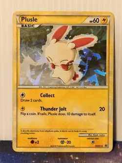 2010 Pokemon Card Plusle HGSS16 (Cracked Ice) Holo Promo HGSS -moderately played - Image 1