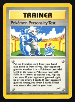 Pokemon Personality Test 102/105 Neo Destiny Uncommon Pokemon Card - Image 1