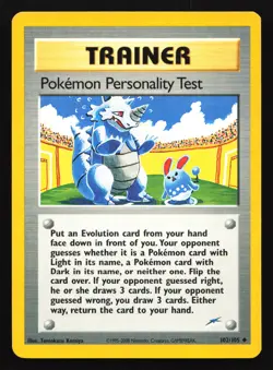 Pokemon Personality Test 102/105 Neo Destiny Uncommon Pokemon Card - Image 1
