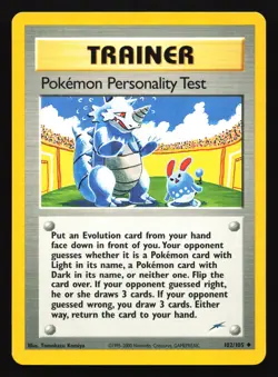 Pokemon Personality Test 102/105 Neo Destiny Uncommon Pokemon Card - Image 1
