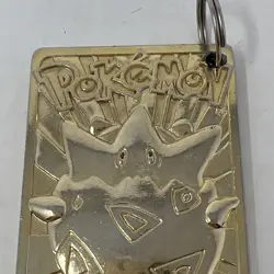 Vintage Pokemon 23k Gold-Plated Trading Card 1999 Burger King Togepi Keychain - Image 2