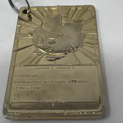 Vintage Pokemon 23k Gold-Plated Trading Card 1999 Burger King Togepi Keychain - Image 3