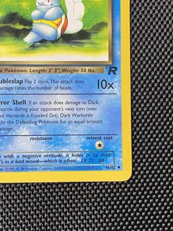 Dark Wartortle 46/82 Pokemon Card 1st Ed Team Rocket Uncommon LP+ - Image 4