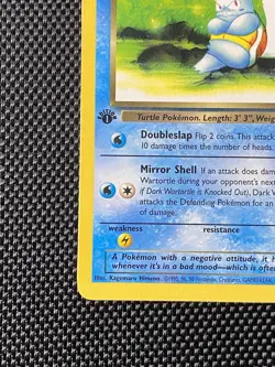 Dark Wartortle 46/82 Pokemon Card 1st Ed Team Rocket Uncommon LP+ - Image 5
