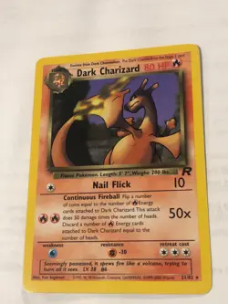 Dark Charizard 21/82 Team Rocket Rare Pokemon card - Image 1