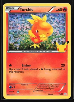 Torchic 11/25 McDonald's 25th Anniversary Holo Promo Pokemon Card - Image 1