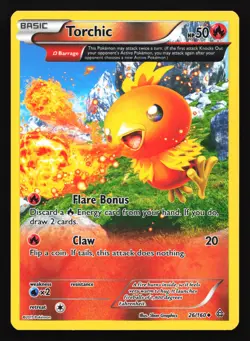 Torchic (Omega) 26/160 XY - Primal Clash Reverse Holo Pokemon Card - Image 1