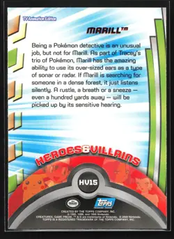 Topps Series 3 Marill HV15 TV Animation Blue Logo Heroes & Villians Pokemon Card - Image 2