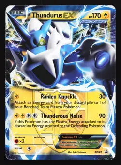 Thundurus EX (Team Plasma) BW81 Black & White Black Star Promo Pokemon Card - Image 1