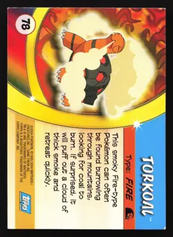 Torkoal 78 Topps Advanced Challenge TV Animation Blue Logo Pokemon Card - Image 2