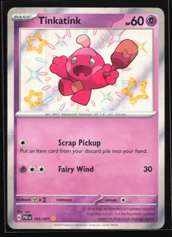 Tinkatink 165/091 SV: Paldean Fates Shiny Holo Rare Pokemon Card - Image 1