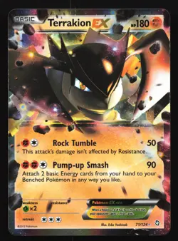 Terrakion EX 71/124 Dragons Exalted Ultra Rare Pokemon Card - Image 1
