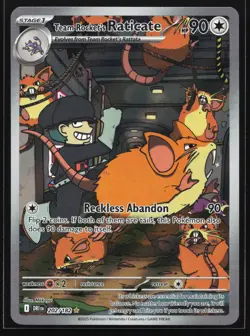 Team Rocket's Raticate 202/182 Destined Rivals Illustration Rare Pokemon Card - Image 1