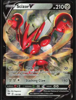 Scizor V 118/189 SWSH03: Darkness Ablaze Ultra Rare Pokemon Card - Image 1