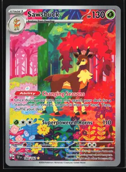 Sawsbuck 166/162 Temporal Forces Illustration Rare Pokemon Card - Image 1