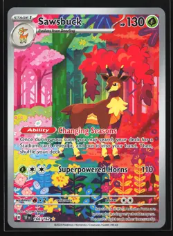 Sawsbuck 166/162 Temporal Forces Illustration Rare Pokemon Card - Image 1