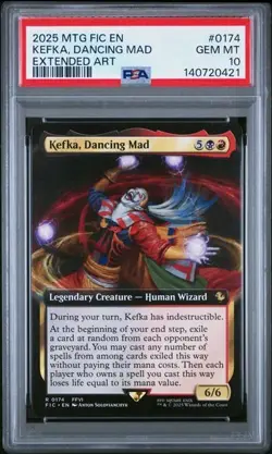 2025 MTG FF FIC EN Kefka, Dancing Mad PSA 10 GEM Extended Art RARE Promo #0174 - Image 1