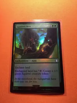 MTG Magic The Gathering Squirrel Nest LP Foil PIP Green Fallout Enchantment - Image 1
