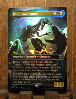 MTG Blue, Loyal Raptor (FOIL Borderless) Universes Beyond: Jurassic World Col.. - Image 1
