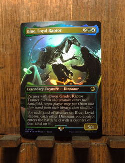 MTG Blue, Loyal Raptor (FOIL Borderless) Universes Beyond: Jurassic World Col.. - Image 2