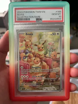 PSA 10 GEM MINT Eevee 188/167 Twilight Masquerade Illustration Rare Pokemon Card - Image 1