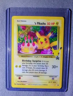 Pokemon TCG Birthday Pikachu #24 Celebrations 25th Anniversary Card - Image 1