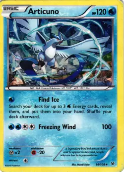 Pokemon TCG Articuno Roaring Skies 16/108 Cracked Ice Holo HP - Image 1