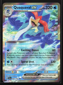 Pokemon Quaquaval ex 052/193 Paldea Evolved Double Rare Holo NM - Image 1