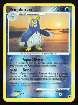 Pokemon Prinplup 58/130 Diamond & Pearl Reverse Holo HP - Image 1