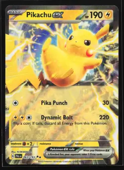 Pokemon Pikachu ex 063/193 Paldea Evolved Double Rare Holo NM - Image 1